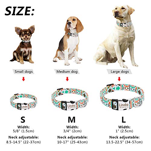 JDXRG Collar De Perro De Nylon Tag Personalizada Personalizada De Identificación De Mascotas Colllar Grabado Placa De Características Perrito Collares De Perros Beagle para Mascotas Accesorios,a,L