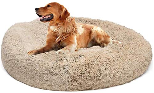 Jerarquía del animal doméstico Camas for perros cojines de la cama extra suave cómodo sofá cama del animal doméstico del gato redondo impermeable felpa Donut Gatos Nest Perrera ( Color : Brown )
