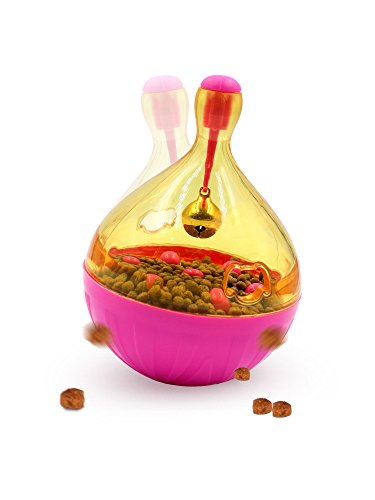 Juguete de perro de fugas de alimentos vaso de bola de mordida resistente a la mordedura de perros juguetes de alimentación, los colores son opcionales. (Color : Pink)