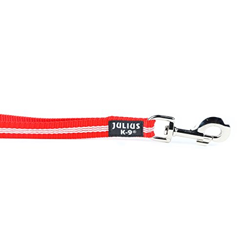 Julius-K9 Correa Tubular de IDC para Perros, Líder de Tráfico Corto, 35 x 19 mm, Rojo, Rosso