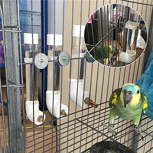 KEBY Parrot Striker - Bebedero automático para mascotas, portátil, con perno de impacto para pájaros, para siesta y periquito, color gris