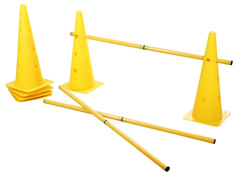 Kerbl Agility Cone-Three Hurdle - Set de 3 Conos, Color Amarillo