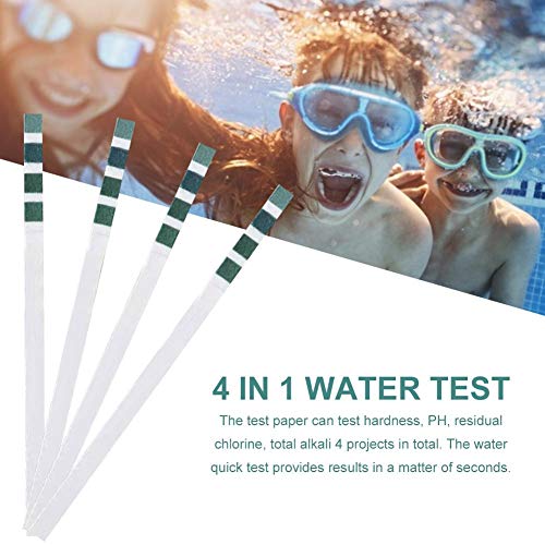 Kit de prueba de agua potable premium 4 en 1 Prueba de calidad del agua en el hogar - Tira de prueba de calidad del agua Papel de prueba de agua profesional portátil para piscina de acuario de agua