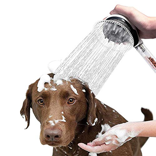 Kit de rociadores de ducha para perros, herramienta de cepillos de baño para mascotas de mano con desviador y manguera de brazo de ducha de calidad, para limpieza y masaje de caballos y perros