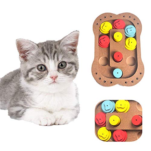 Kuiji Pet Intelligence Juguete interactivo divertido para esconder y buscar alimentos tratados de madera para mascotas y cachorros de hueso juguete para perros y gatos (hueso de mascota)