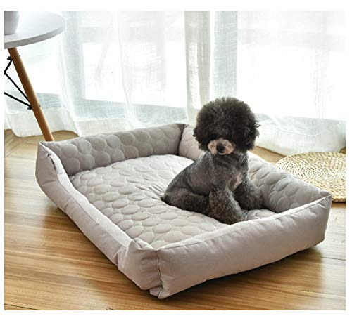 LGFSG Colchoneta Summer Dog Cat Bed Pet Cool Mat Casa para Mascotas para Cachorros Cojín para Dormir para colchón Mediano Grande para Enfriador de Perros, Azul, M 60x45x13cm