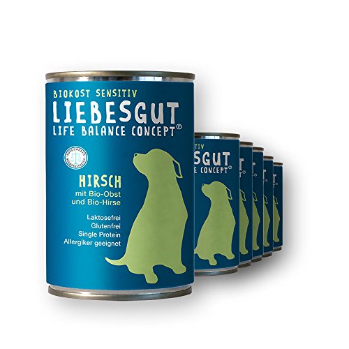 Liebesgut Biokost Sensitiv - Perro de Peluche con Frutas ecológicas y mijo biológico