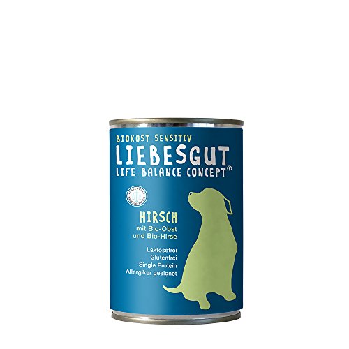 Liebesgut Biokost Sensitiv - Perro de Peluche con Frutas ecológicas y mijo biológico