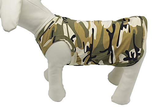 longlongpet - Camiseta de algodón Suave y cómoda para Perro, diseño de Camuflaje, para Perros Grandes y medianos