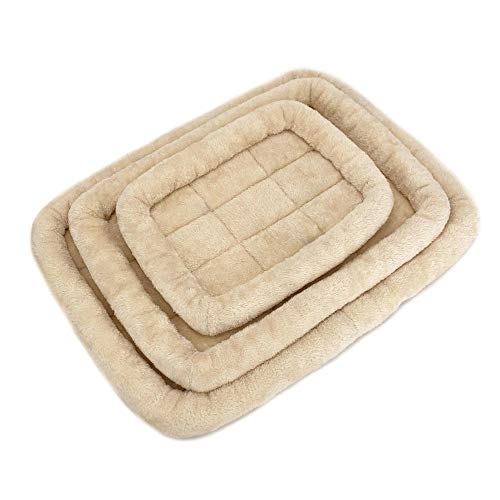 Lorenory Perro Bolster Bed Mat cajón Lavable colchón no Slip Cojín del Perro casero Mat Lavable colchón for Mascotas (Color : Cream, Size : XXL 105 x 70 cm)