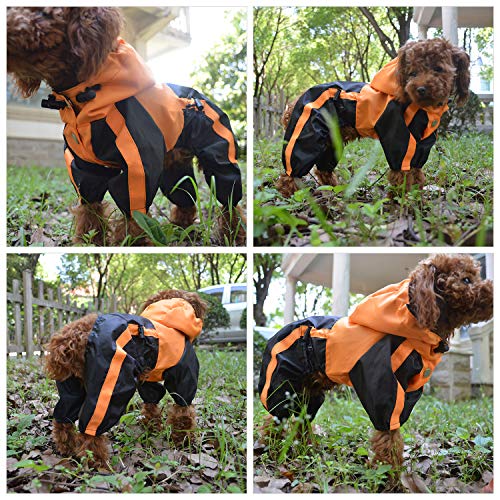 Lovelonglong - Chubasquero con capucha para perro, impermeable, con capucha, transpirable, 4 pies, cuatro patas, para perros pequeños, medianos y grandes