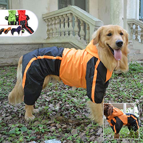 Lovelonglong - Chubasquero con capucha para perro, impermeable, con capucha, transpirable, 4 pies, cuatro patas, para perros pequeños, medianos y grandes