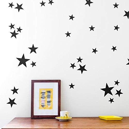 LSMYM Little Stars Adhesivo de pared para habitación de niños Baby Nursery Bedroom Niños Home Dec Vinilos decorativos Art Kids Adhesivo de pared Gris oscuro 89pc