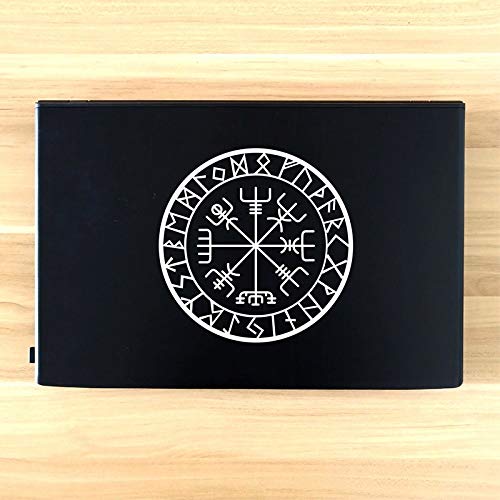 LSMYM Viking Protection Runes Compass Talisman Red Vinyl Decal Car Decor Removable Laptop Vinyl Sticker  Dark Green 19x19 cm