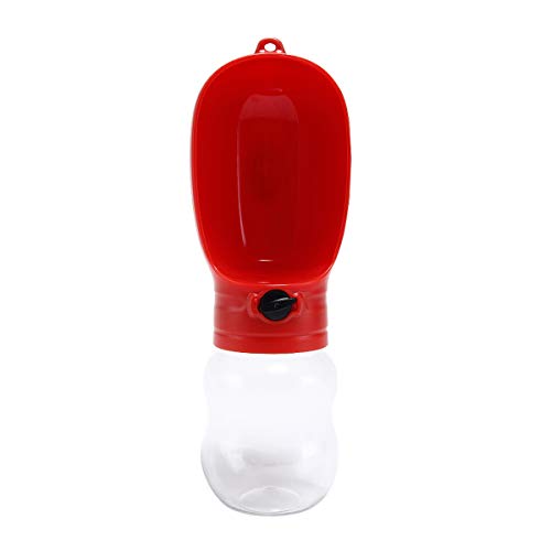 LSX Mascota al Aire Libre Botella de Agua portátil Viaje Taza pequeño Animal Antibacterial cajón Reversible luz a Prueba de Fugas Perro al Aire Libre Botella de Agua Potable,Red