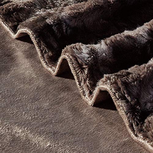 Manta Suave y Acogedor para Cama de Piel sintética a Sacar Calor vellón PV, Gris, 150cm×200cm