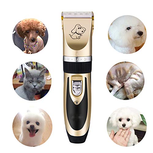 Maquinilla de afeitar sin cable profesional recargable de 2 velocidades y cortadora de perros eléctrica a prueba de agua bajo ruido Kit de aseo para mascotas Herramienta para cortar pelo de animales