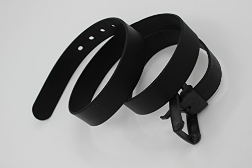 MESHIKAIER Unisex Mujer Hombre Cinturón de Silicona + Hebilla de Plástico (Negro)