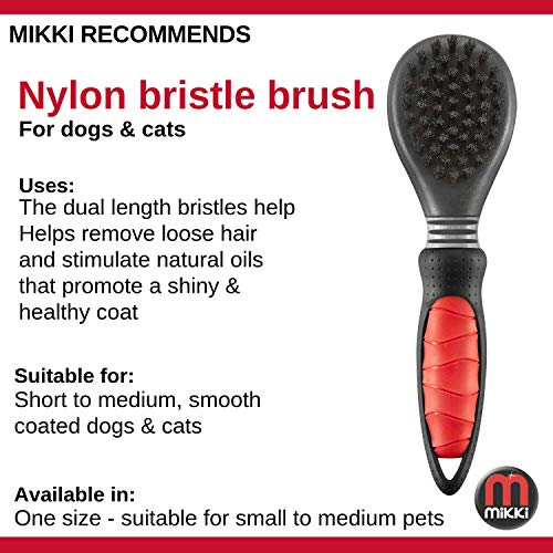 Mikki - Cepillo de cerdas de Nailon para Gatos y Perros con Capas Cortas y Medianas