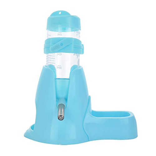 MOACC Hamster Botella de Agua Alimentador Automático Dispensador de Agua para Ratas, Cobayas, Hurones, Conejos, Pequeños Animales, 80ml, Azul