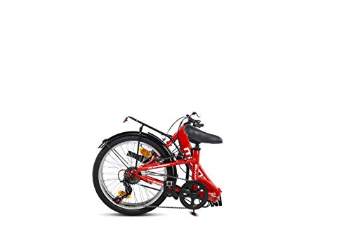 Moma Bikes Bicicleta Plegable Urbana SHIMANO FIRST CLASS 20" Alu, 6V. Sillin Confort, Rojo
