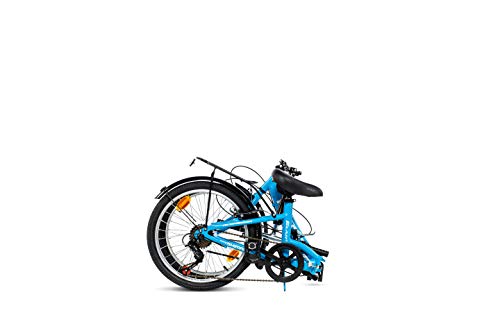 Moma Bikes First Class 2 AZ Bicicleta Plegable Urbana, 6V. Sillin Confort, Unisex Adulto, Azul, Talla Única