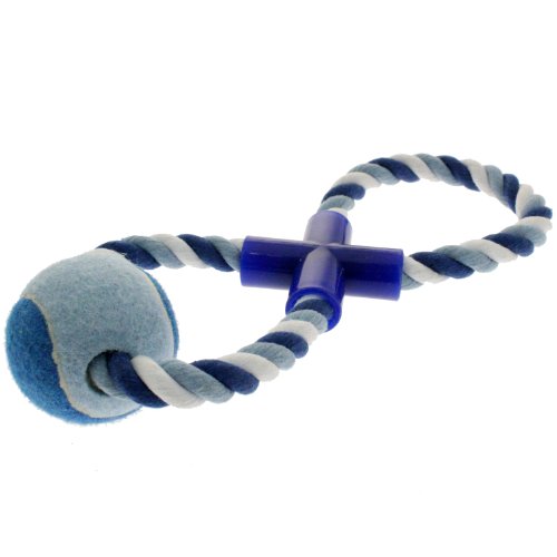 MOOL Figura de la Piscina 8 y Pelota para recuperación de Cuerda de Juguete para Mascotas