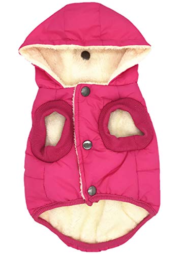 Morezi - Abrigos de perro para nieve, forro polar para mascotas, chaqueta de invierno con capucha para mascotas de tela cálida y suave para perro