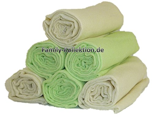 Muselinas pañales pack de 6 colores bolsa para pañales paños para bebés 70 x 80 nuevos 100% algodón paños para bebés 3x Yellow and 3x Green