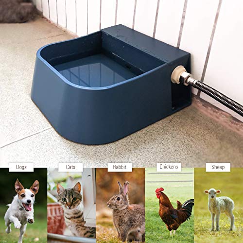 Namsan Flotador Bebedero para mascotas automático Bebedero para perros flotador con válvula de flotador para perros/gato/gallinas/patos/caballos/ovejas