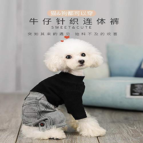 nobrand - Pantalón Vaquero de algodón de Punto para Mascotas, Abrigo de Cuatro Patas, Ropa para Perros, Ropa de otoño e Invierno