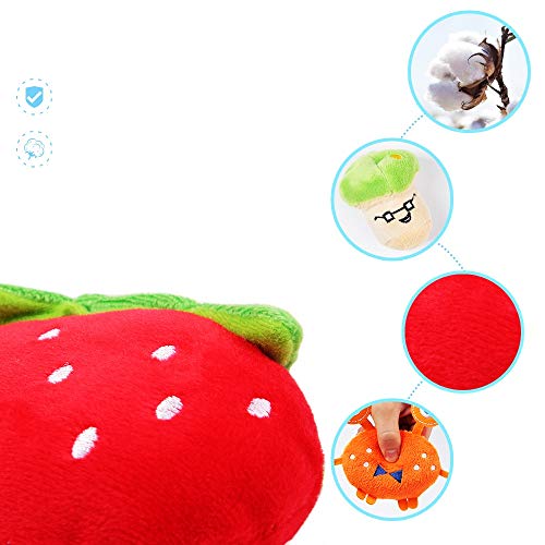 NOZOMI 6 PCS Perrito Juguetes Chirriantes, Juguete Chirriante para Perros Frutas y Verduras Sonido de Felpa Masticar Dentición Mascotas Regalo de Juguete para Perros y Gatos Pequeños Medianos