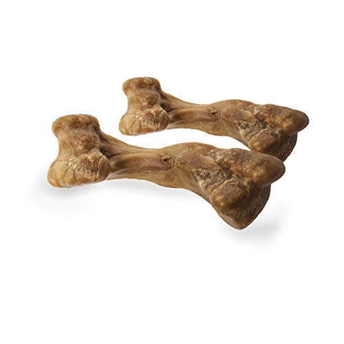 Nylabone - Snacks con forma de asta y sabor a venado para perros (Paquete de 2) (Medium) (Marrón)