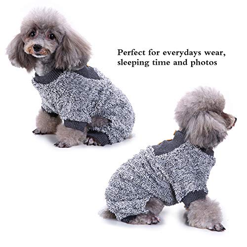 Oncpcare - Pijamas de Forro Polar para Perro, Abrigo Suave y cálido para Perro, Mono para Perro, 100% algodón, Ropa para Perros pequeños y Gatos