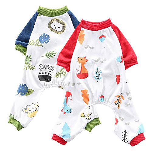 Oncpcare - Pijamas para Perros (2 Unidades, algodón Suave, Camisa acogedora y Adorable, Pijama, Pijamas para Perros, Cachorros y Gatos)