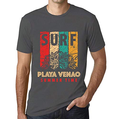 One in the City Hombre Camiseta Vintage T-Shirt Gráfico Surf Summer Time Playa VENAO Ratón Gris