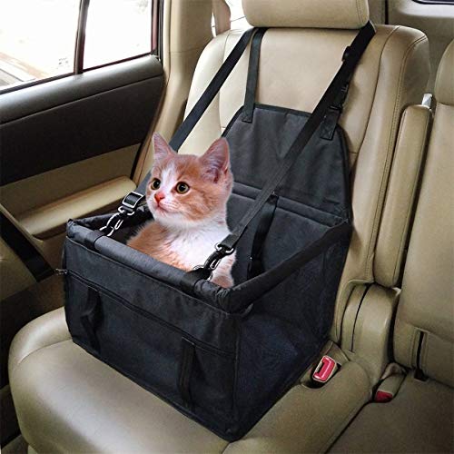 OUTLETISSIMO® - Transportín negro para perros y gatos, coche Box y funda para asiento de mascotas, perro o gato, 40 x 32 x 24 cm