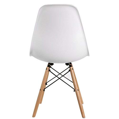 Pack 4 sillas de Comedor Silla diseño nórdico Retro Estilo (Blanco-4)