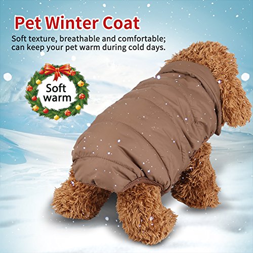 Pangding Ropa de algodón Acolchado para Mascotas, Ropa de Abrigo de Abrigo de Invierno para el Gato Cachorro de Perro(XL-marrón)