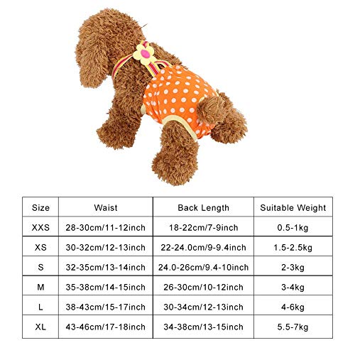 Pantalones sanitarios para perros, 6 tamaños Mujer Mascota Cachorro de perro Pañal del pañal Perrito del gatito Calzados sanitarios fisiológicos Pantalones de liga menstrual Pantalones de ropa (M)