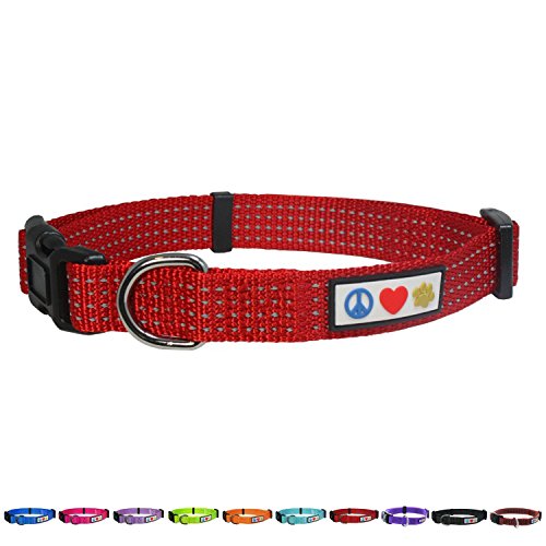 Pawtitas Collar Reflectante Collar de Perrito Collar de Mascota Collar de Entrenamiento Mediano Collar de Perro Rojo Collar de Perro