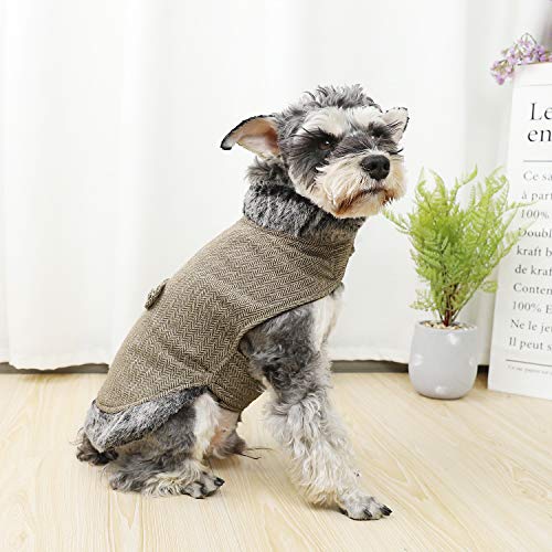 PAWZ Road Cuello de Piel sintética de Ropa para Perro pequeños, Mascota Abrigo de Invierno Super cálido y cómodo S