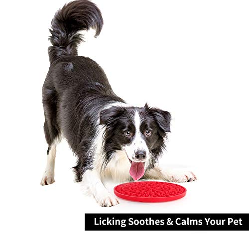 Peiye - Juego de 2 alfombrillas de silicona para perro con ventosa para cocinar mascotas