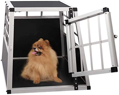 Perro Transporte perro jaula de coches jaula de aluminio perrito del animal doméstico de la perrera de viaje cajón 54 x 69 x 50cm,A