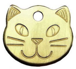 Personalizado sólido, durable cabezas de gato Pet ID Tag Discos (grabado gratuito)