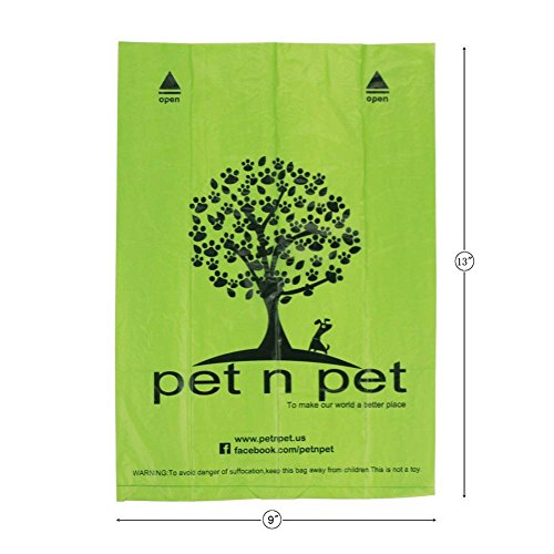 PET N PET - Bolsas de basura para perros (1080 unidades, 60 rollos), color verde