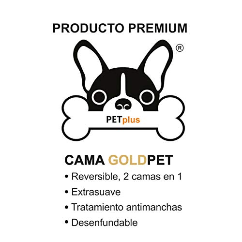 PETPLUS Cama para EL Perro Antimanchas 2 Camas EN 1 (Grande 75X60CM)