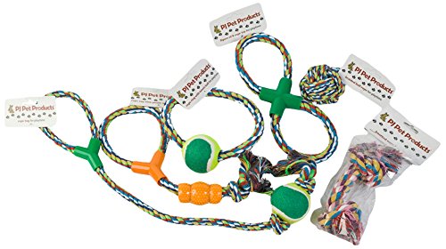 PJ Mascota Productos Value Pack de 6 Cuerda Perro Juguetes