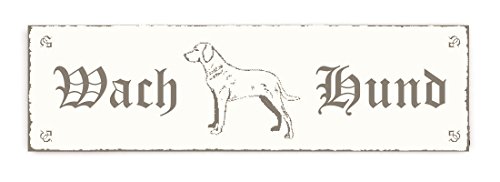Placa decorativa, « Wachhund – Labrador » Shabby Vintage placa para puerta cartel de madera decoración de señal