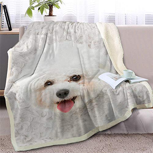 Pmhhc - Manta para perros, blanca, para cama, sofá, piel impresa, suave manta de sherpa 3D, ropa de cama de animales, cachorro, felpa, edredón fino de Stil-1